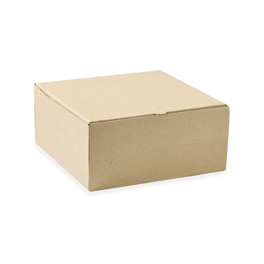 CAJA MICRO CARTON MARRON/MARRON (26.5*26.5*12CM) (ALPE) *100UNID.