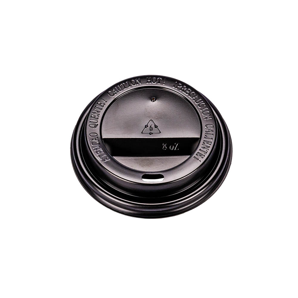 TAPA VASOS POLIPAPEL. ENPOLEX  CON PICO NEGRA 8OZ P/DOBLE Y SIMPLE PARED *100UNID