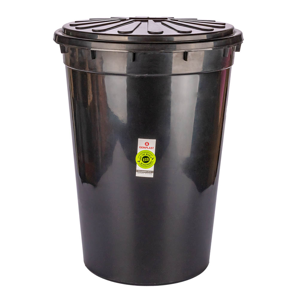 TACHO RESIDUOS GEMPLAST.(48LTS) REDONDO CON TAPA *UNID