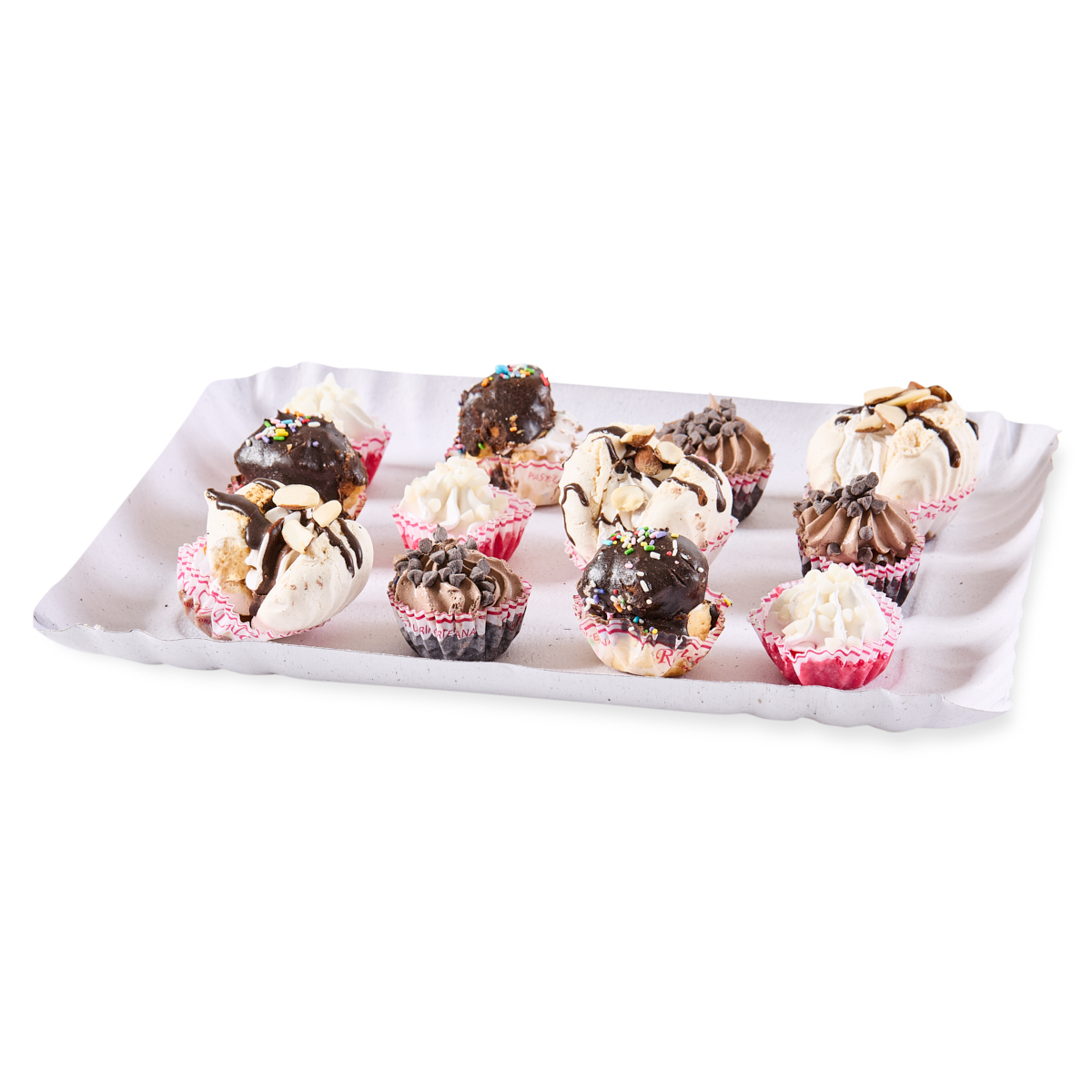 BANDEJA CARTON RECTANGULAR BLANCA LINEA.ROJA Nº6 (23*29CM) *100UNID