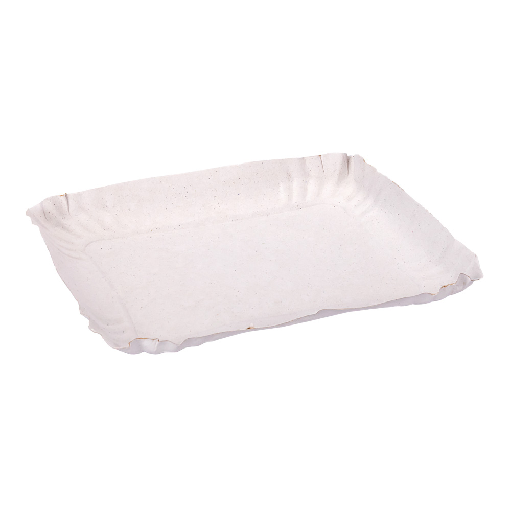 BANDEJA CARTON RECTANGULAR BLANCA LINEA VERDE Nº3 (17*21CM) *100UNID