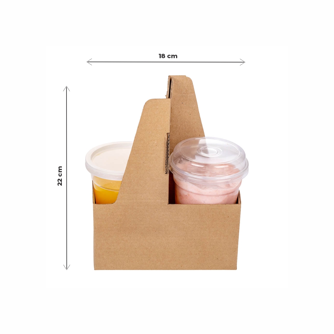 PORTAVASOS VALIJA CARTON MICRO PARA 2 VASOS CAFE *100UNID