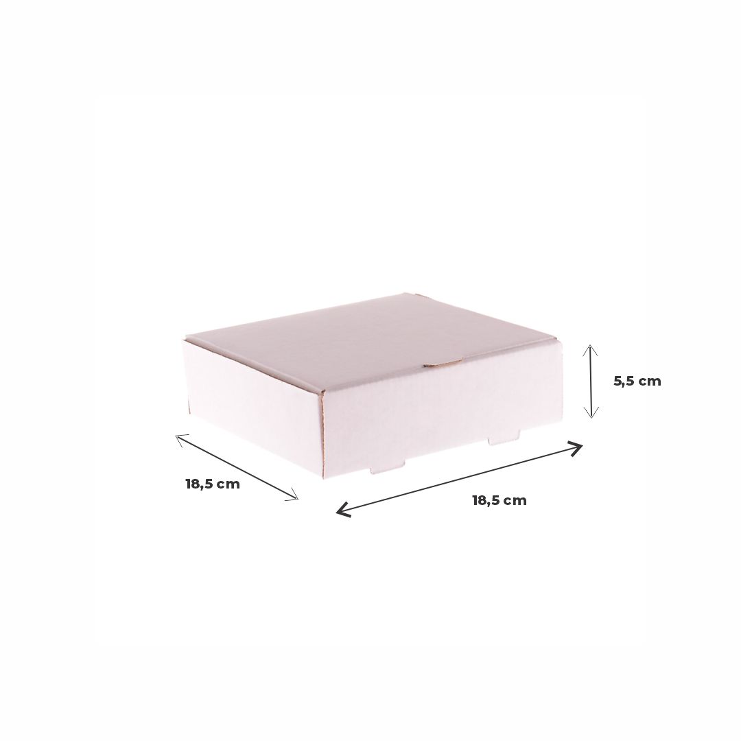 CAJA MICRO CARTON BLANCO/MARRON (18.5*18.5*5.5CM) (HAMBURGUESA) *100UNID.