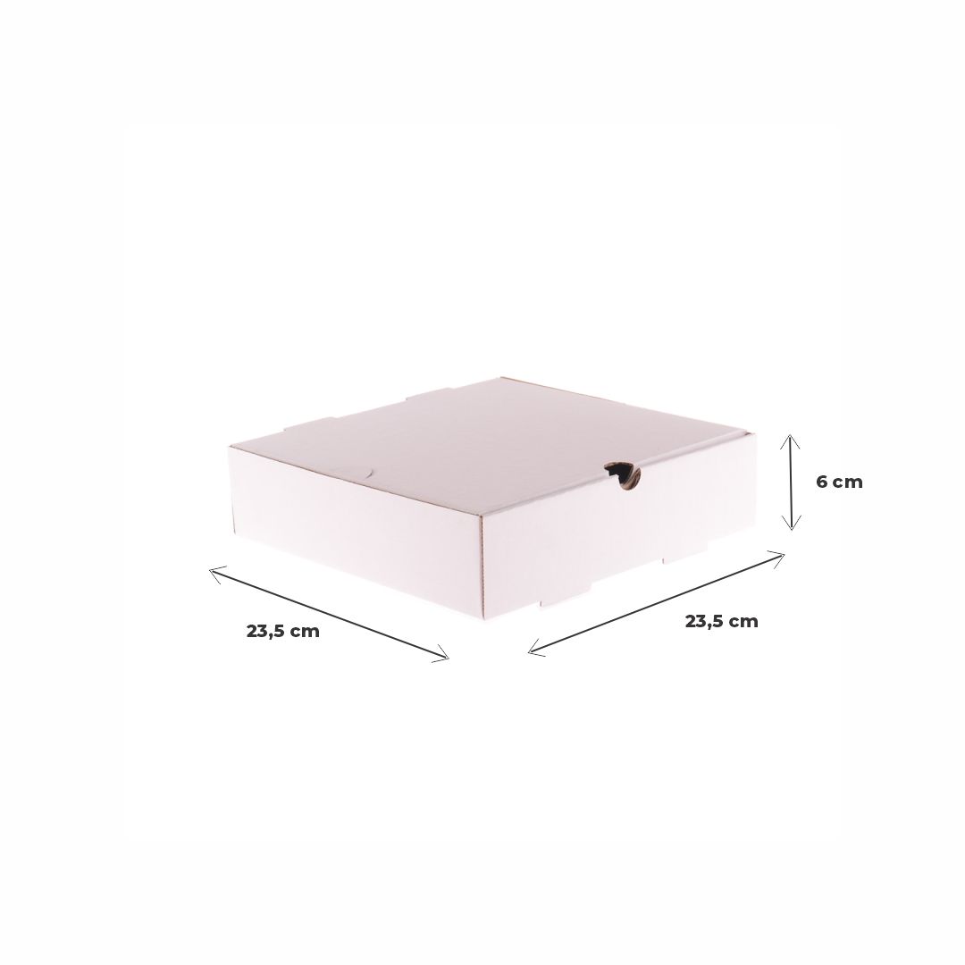 CAJA MICRO CARTON BLANCO/MARRON (23.5*23.5*6CM) (LOMO) *100UNID.