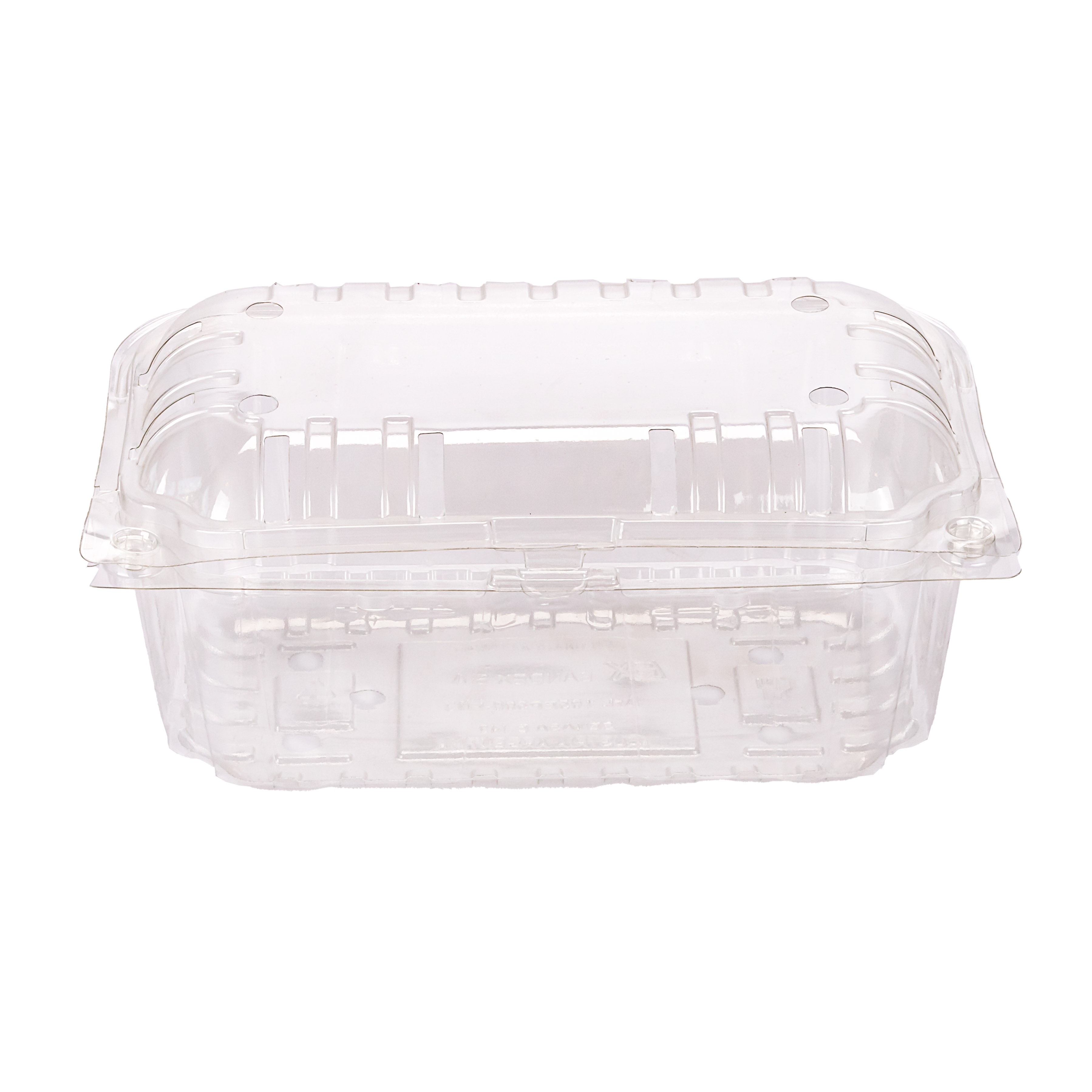 CUBETA FRUTIHORTICOLA CLAMSHELL 500GRS PET PERF. (M4380BX) (18*11*8CM) *100 UNID.