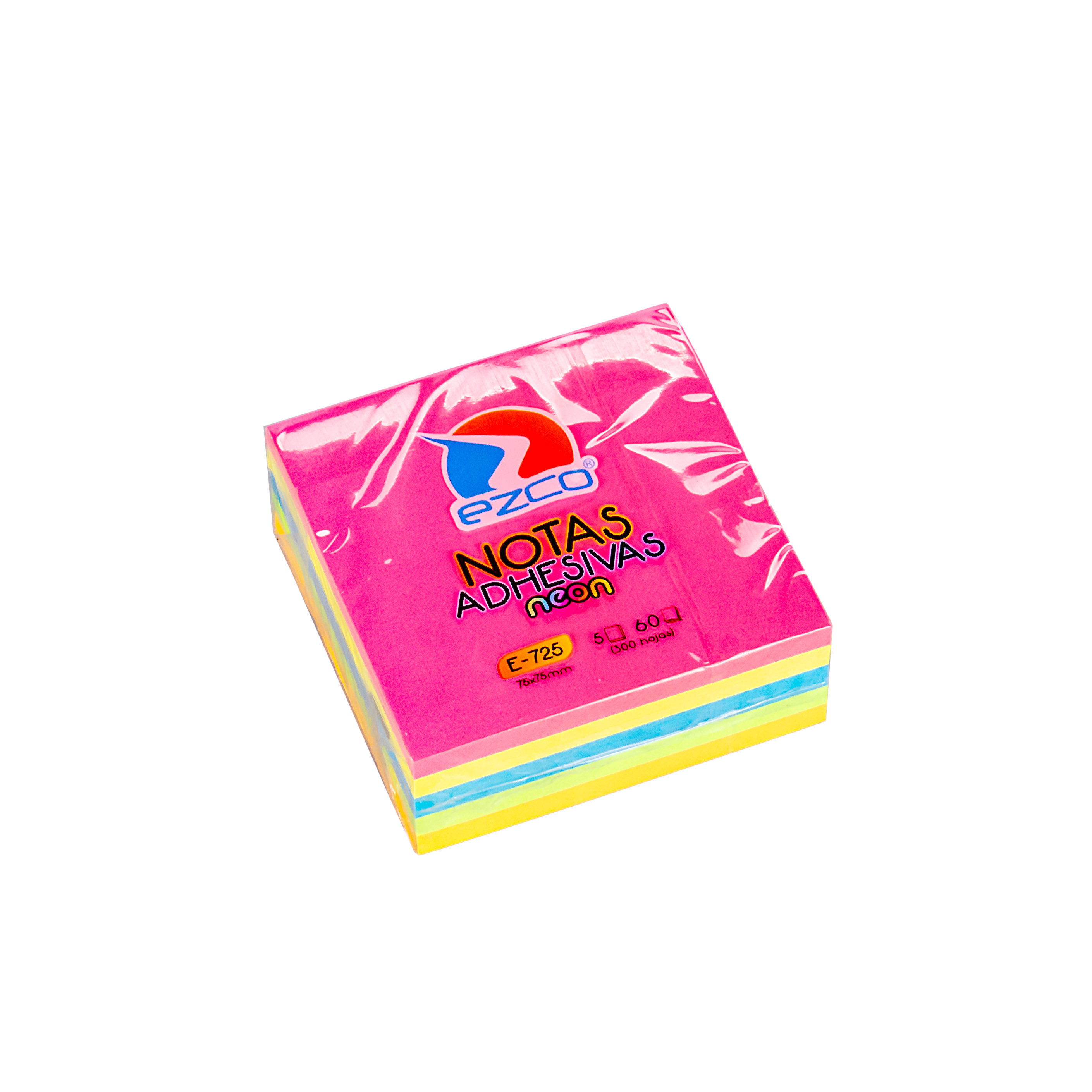 NOTAS ADHESIVAS EZCO NEON SURTIDO 75*75MM (E-725) *300HJS