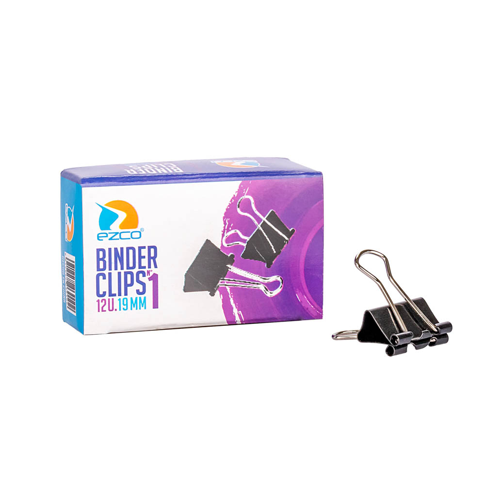 PINZA BINDER EZCO Nº1 NEGRA 19MM *12UNID