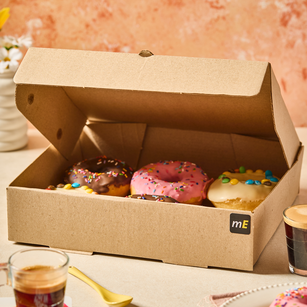 CAJA MICRO CARTON MARRON/MARRON (24*28*7CM) (1/2 DOC. DONAS) *100UNID.