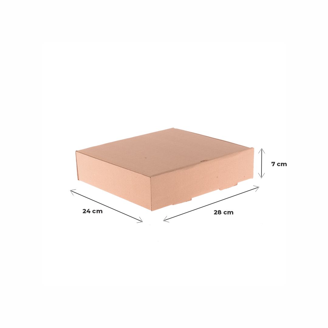 CAJA MICRO CARTON MARRON/MARRON (24*28*7CM) (1/2 DOC. DONAS) *100UNID.