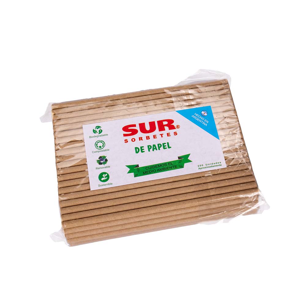 SORBETES GASTRONOMICOS DE PAPEL KRAFT SUR (7MM*20CM) PAQ.*200UNID