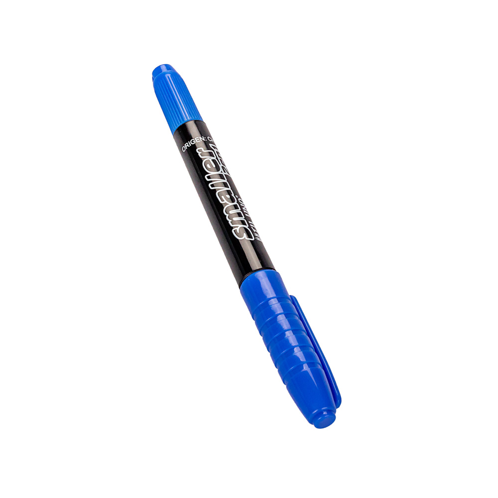 MARCADOR PUNTA DOBLE UTIL UNO SMALLER PERMANENTE (2 EN 1) AZUL *UNID