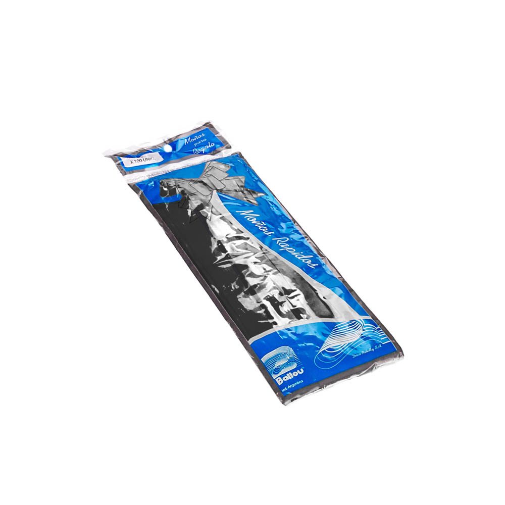 MOÑO RAPIDO MINI NEGRO LISO *100UNID