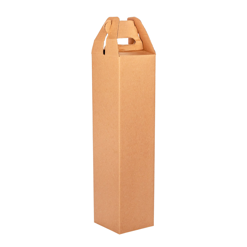 CAJA VINO CARTON MICRO MARRON/MARRON (8.5*8.5*33.5CM) (1 BOTELLA) *50UNID.