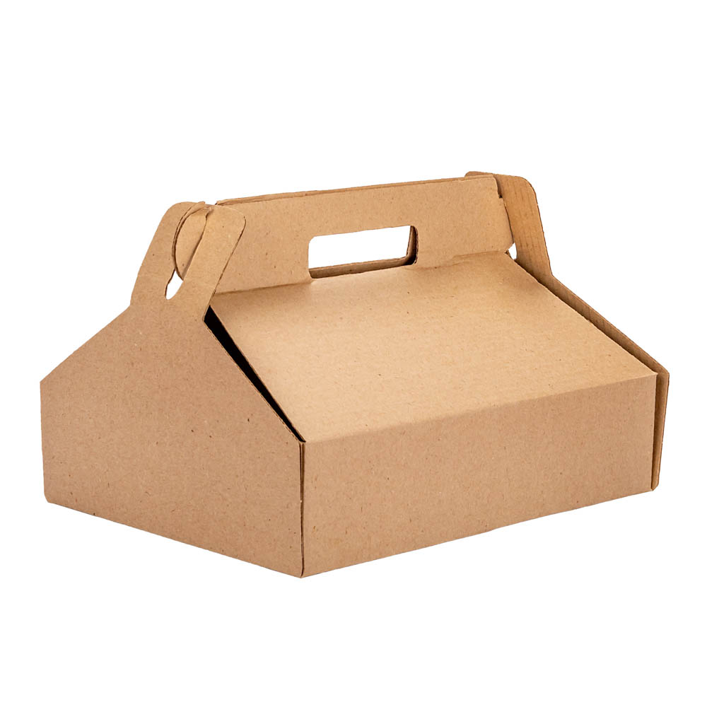 CAJA MALETIN GRANDE CARTON MICRO MARRON/MARRON (20*26*7.5CM) *100UNID.