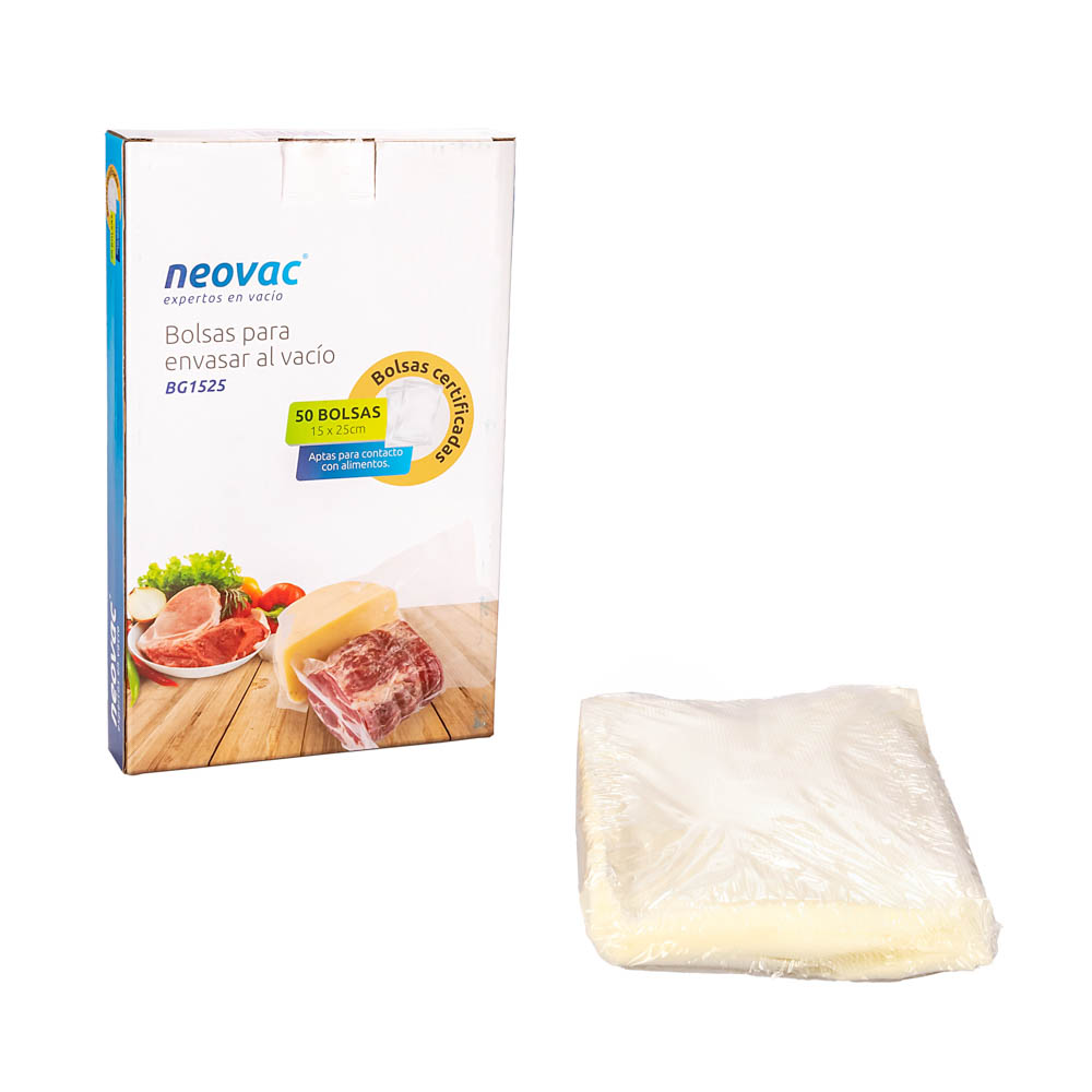 BOLSAS PARA VACIO NEOVAC GOFRADAS 15*25CM (BG1525) *50UNID