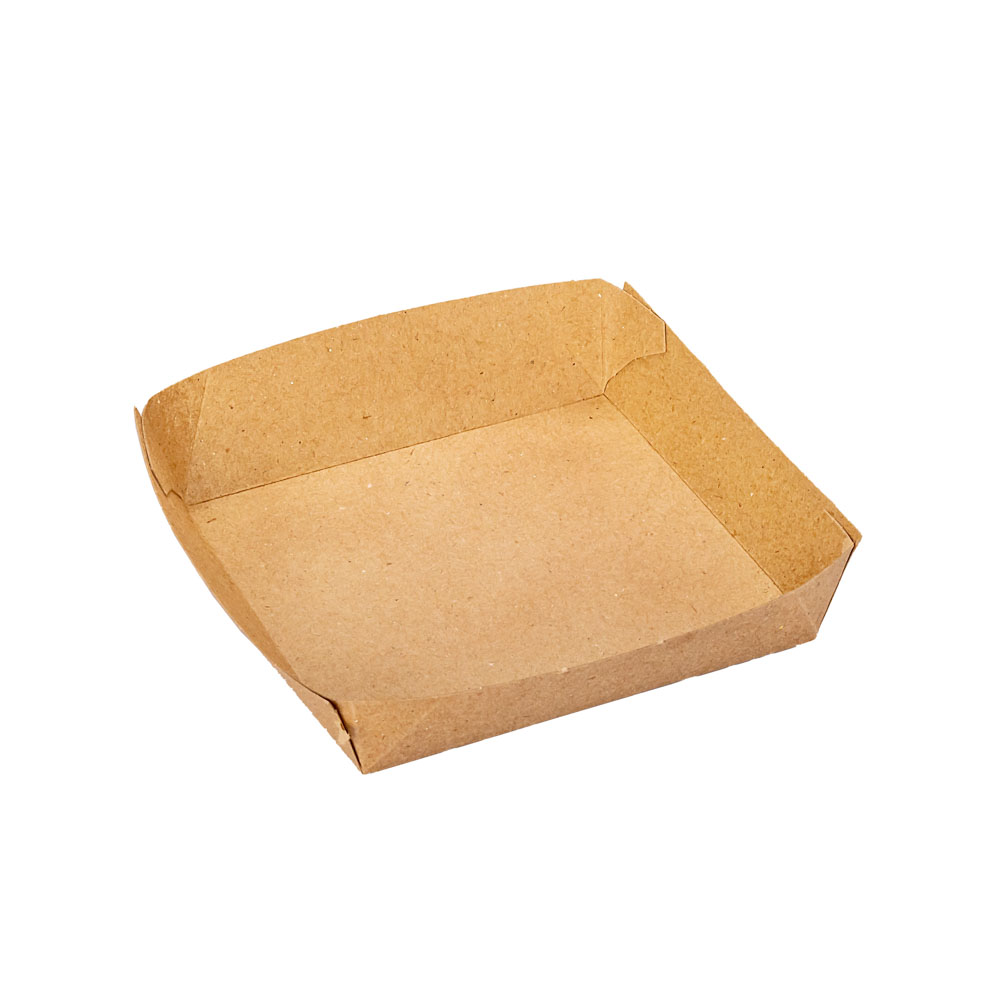 CAJA DELIVERY BIOHZ CARTON BANDEJA CHICA FOOD TRUCK (11.5*11.5*3.5CM) *250UNID