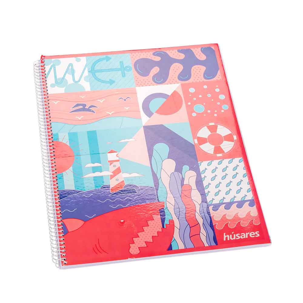 CUADERNO ESPIRAL TAPA FLEXIBLE HUSARES (21*29.7CM) (80 HOJAS) RAYADO *UNID