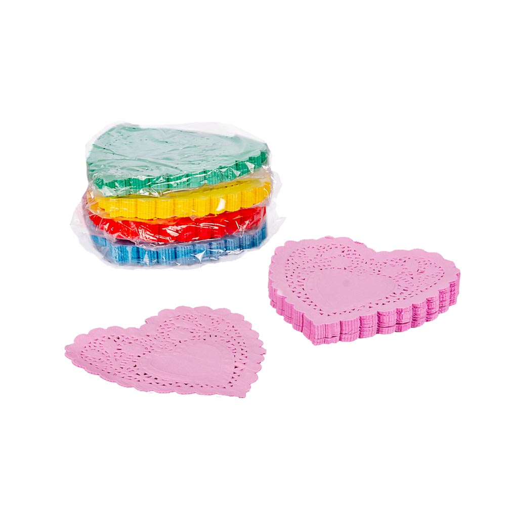 BLONDAS PAPEL.COLOR PLENO CORAZON 10CM *100UNID