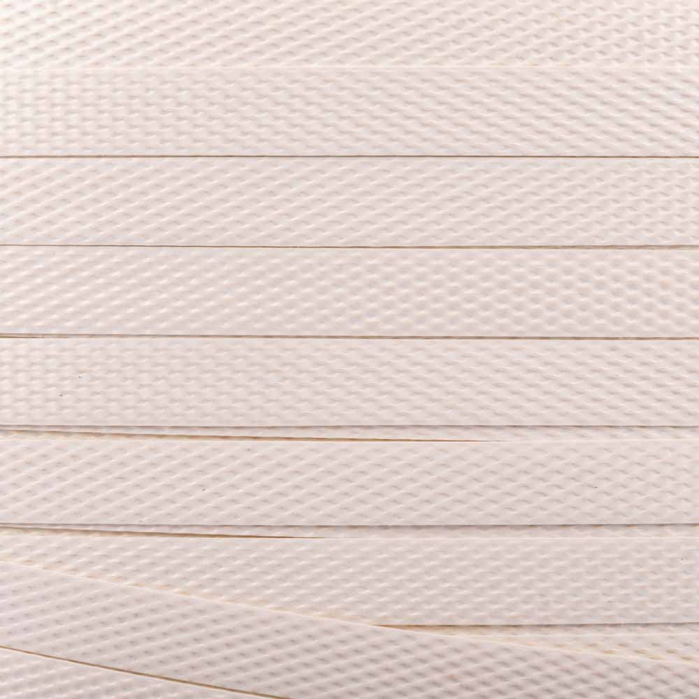 FLEJE PLASTICO BLANCO.12MM VIRGEN PARA MAQUINA SEMIAUTOMATICA *ROLLO 10KG