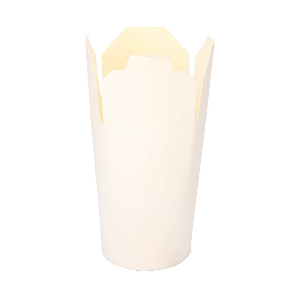 CONTENEDOR WOK POLIPAPEL CON TAPA BLANCO 17OZ (7CM DIAM*12CM ALTO) *30UNID