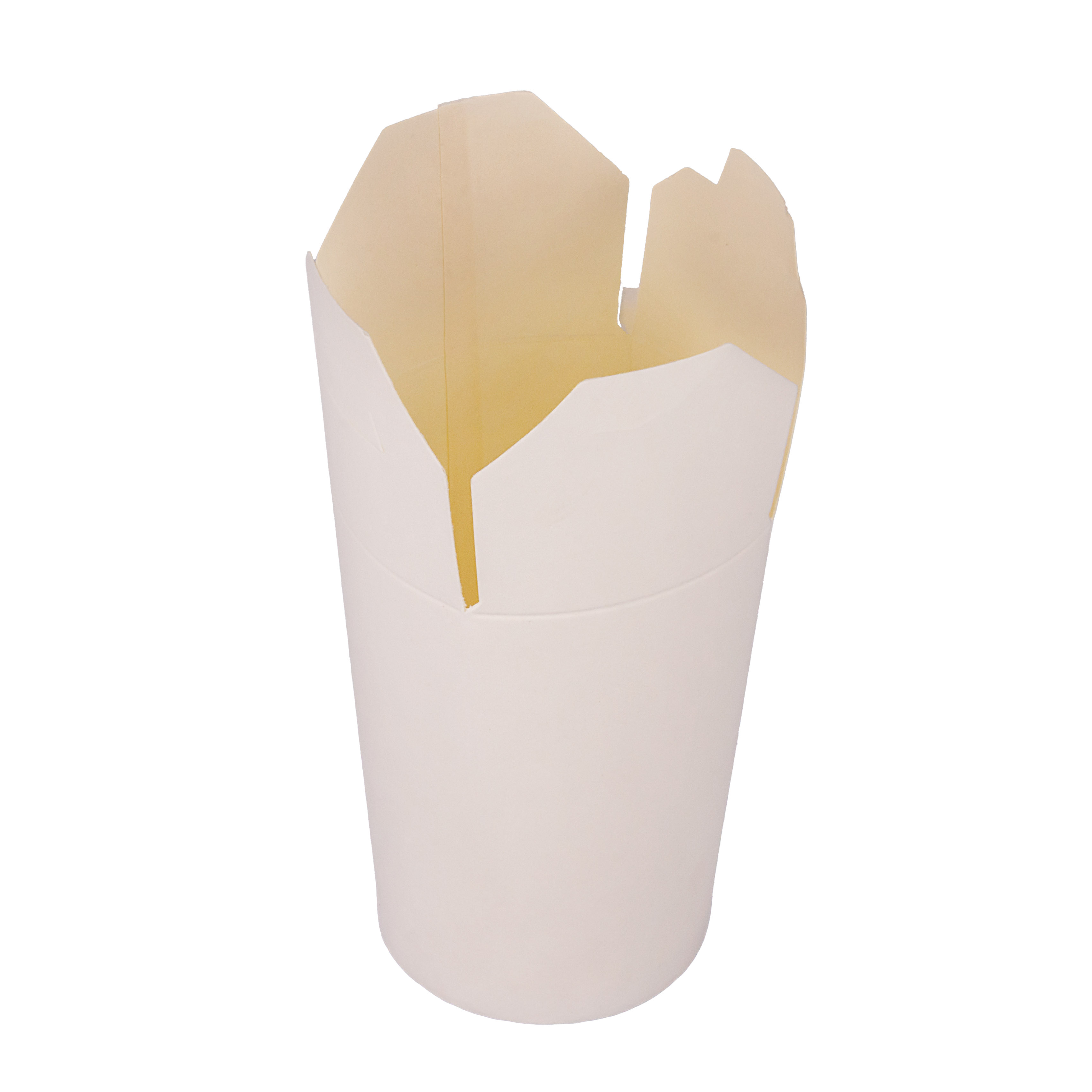 CONTENEDOR WOK POLIPAPEL CON TAPA BLANCO 17OZ (7CM DIAM*12CM ALTO) *30UNID