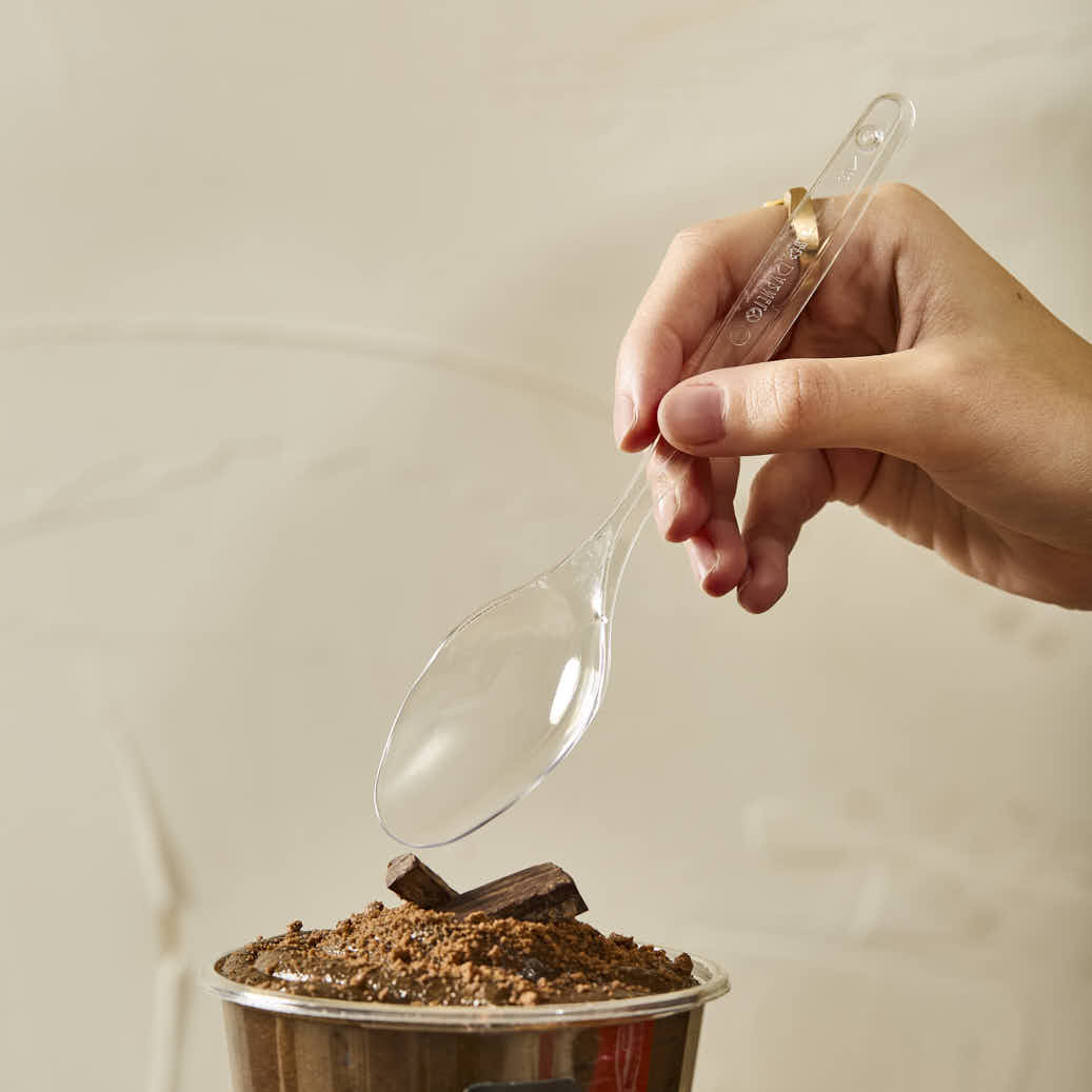 CUCHARA PLASTICA POSTRE CRISTAL REFORZADA BISTROT (DARNEL) BLISTER *20UNID.