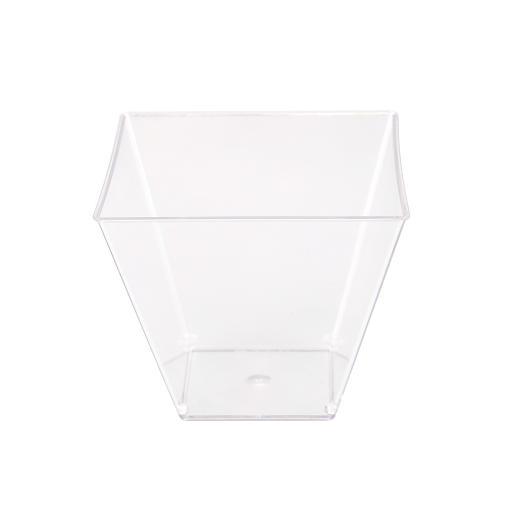 COPA PETITE CUADRADA PLASTICA CRISTAL (5*5*4CM) BLISTER *24UNID.