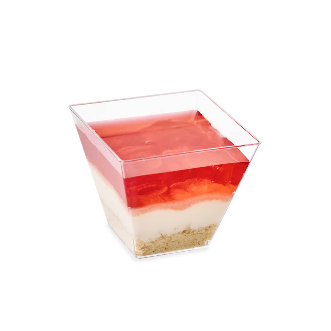 COPA PETITE CUADRADA PLASTICA CRISTAL (5*5*4CM) BLISTER *24UNID.