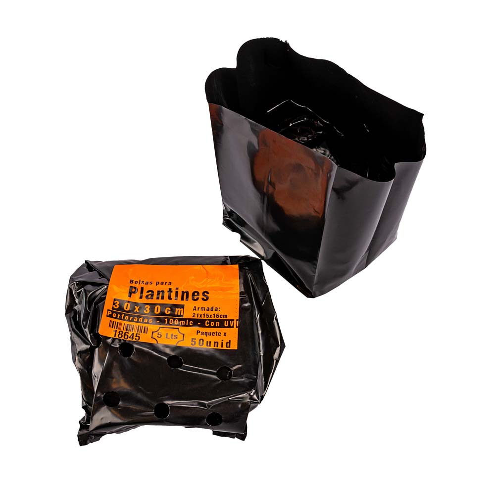 BOLSAS PLANTIN FERNANDEZ (BD - 90MIC - C/PERF - ARMADA 21X15X16) .5 LTS 30X30CM *50UNID