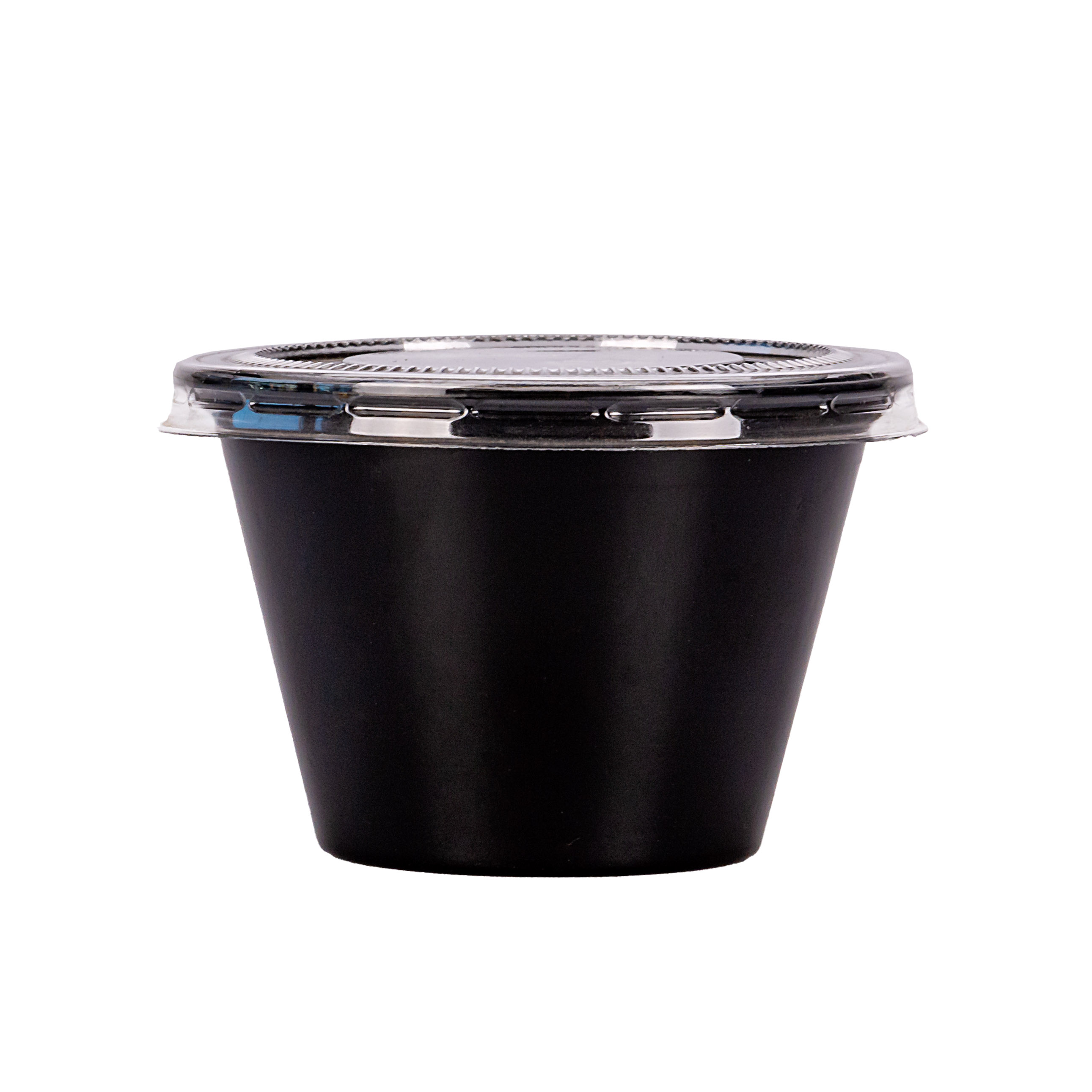POTE SOUFFLE PLASTICO NEGRO.2.5OZ PAQ.*100UNID
