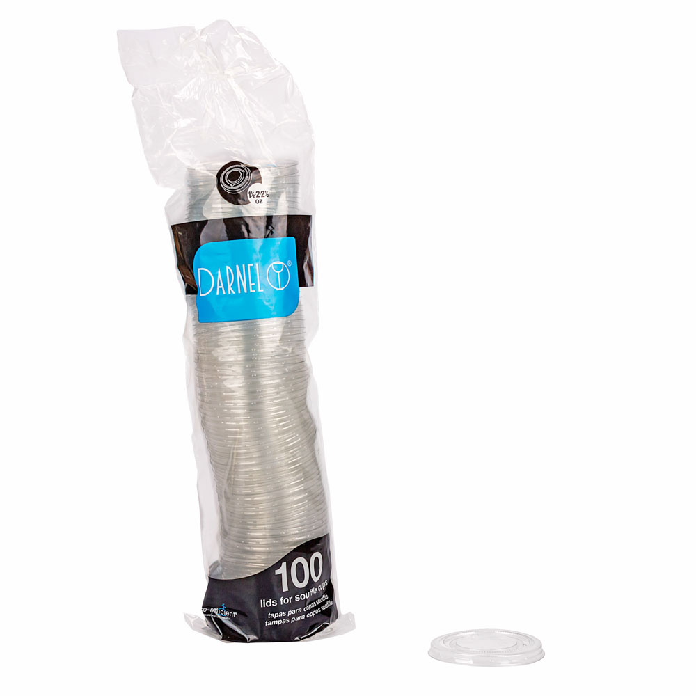 TAPA POTE SOUFFLE PLASTICO CRISTAL. (PARA POTE 2 Y 2.5OZ) PAQ.*100UNID