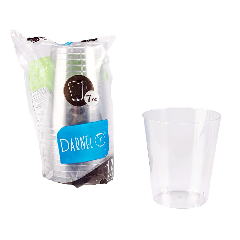 VASOS MURANO PLASTICO CRISTAL 7OZ PAQ.*12UNID