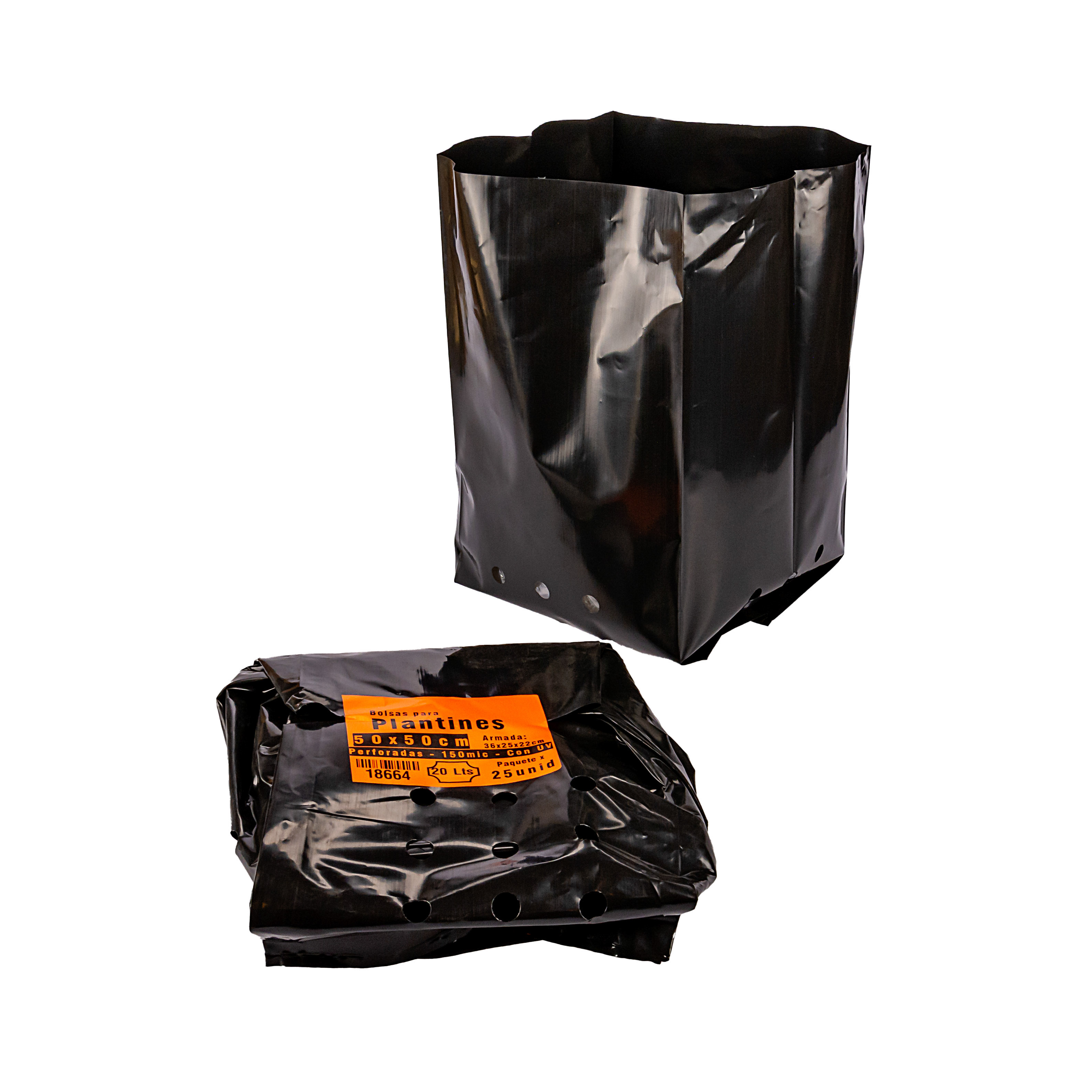 BOLSAS PLANTIN FERNANDEZ (BD - 100MIC - C/PERF - ARMADA 36X25X22) 20 LTS 50X50CM *25UNID