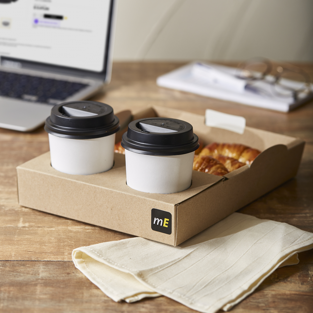 PORTAVASOS CON BANDEJA CARTULINA 2 VASOS MEDORO (20*16.2*4.5CM) (CPVCB001) *25UNID