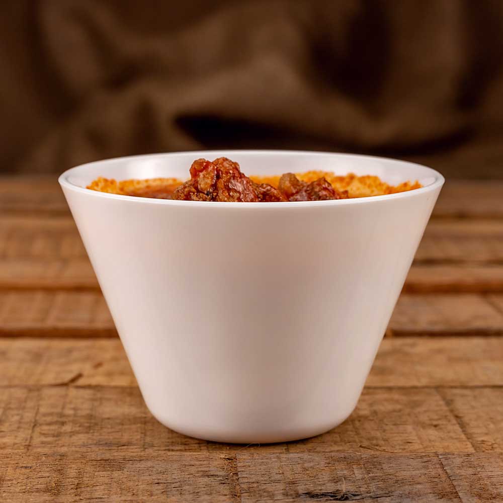 CAZUELA.GRANDE CONICA KOVAL PLASTICO BLANCO (9CM DIAM*6CM ALTO) *12UNID.