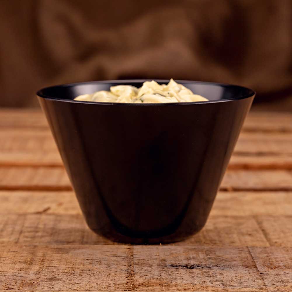 CAZUELA.GRANDE CONICA KOVAL PLASTICO NEGRO (9CM DIAM*6CM ALTO) *12UNID.