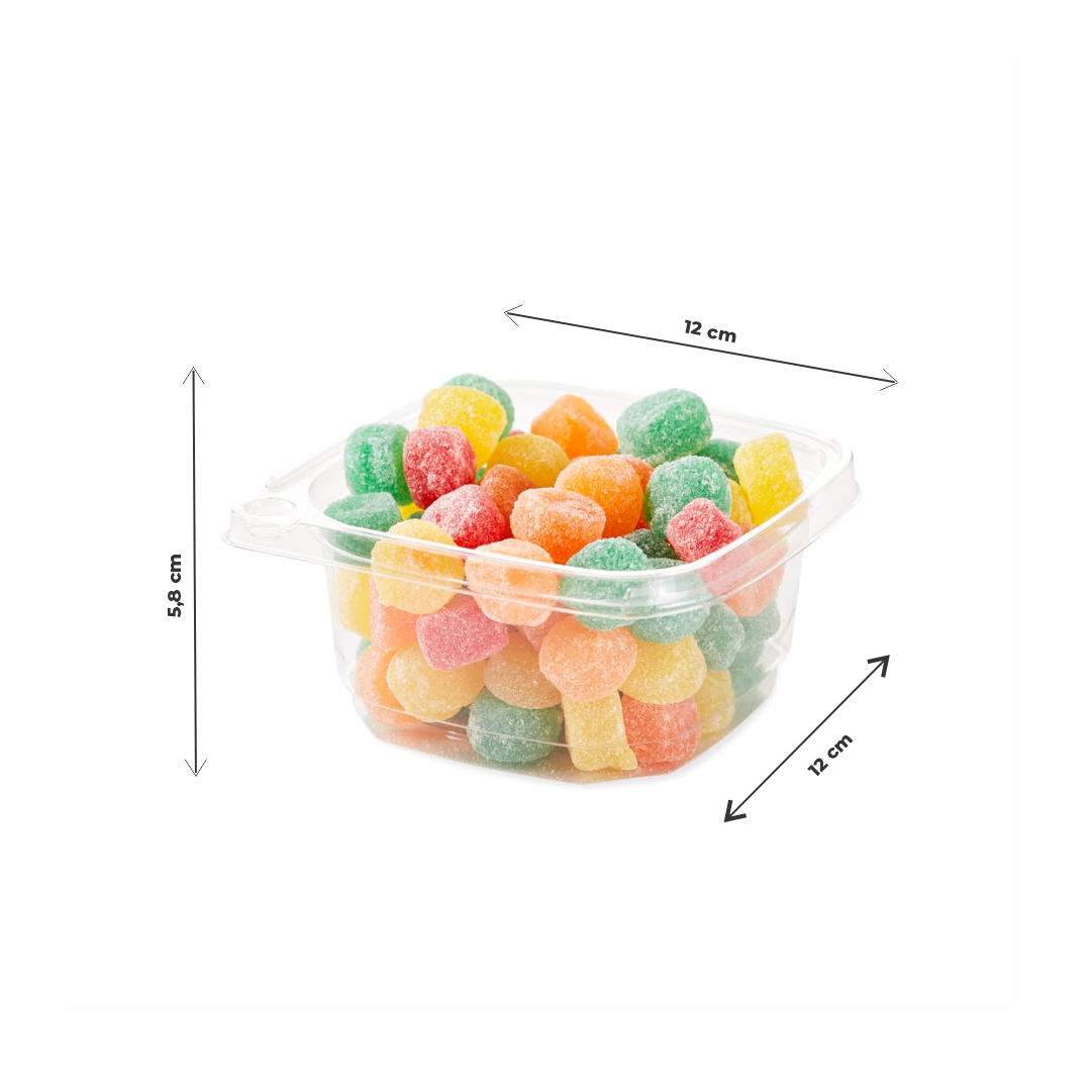 POTE BANDEX CUADRADO PET (360ML) CON PRECINTO SEGURIDAD (12OZ) SIN TAPA *50UNID