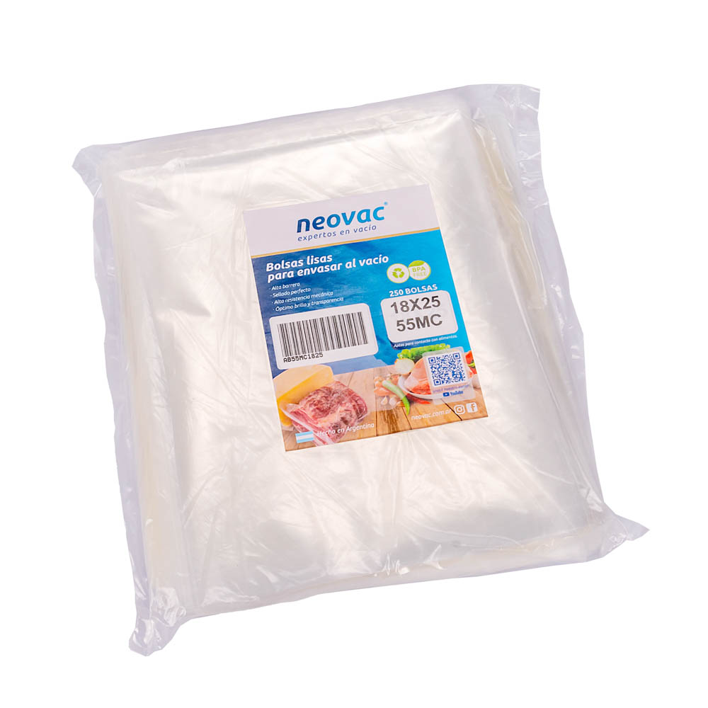 BOLSAS PARA VACIO NEOVAC ALTA BARRERA 18*25CM (55MIC) (AB55MC1825) *100UNID