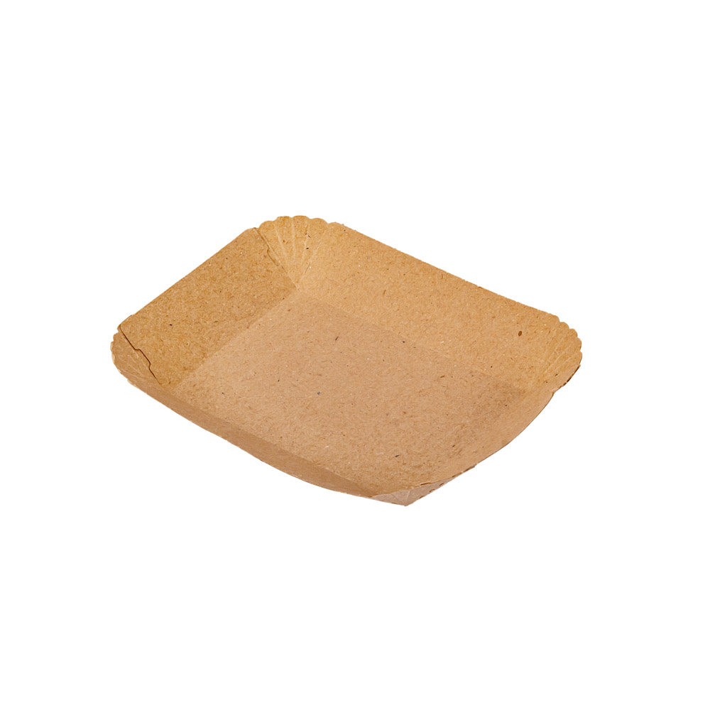 BANDEJA CARTON RECTANGULAR KRAFT Nº1 (14*16.4*2.2CM) BIOHZ *400UNID