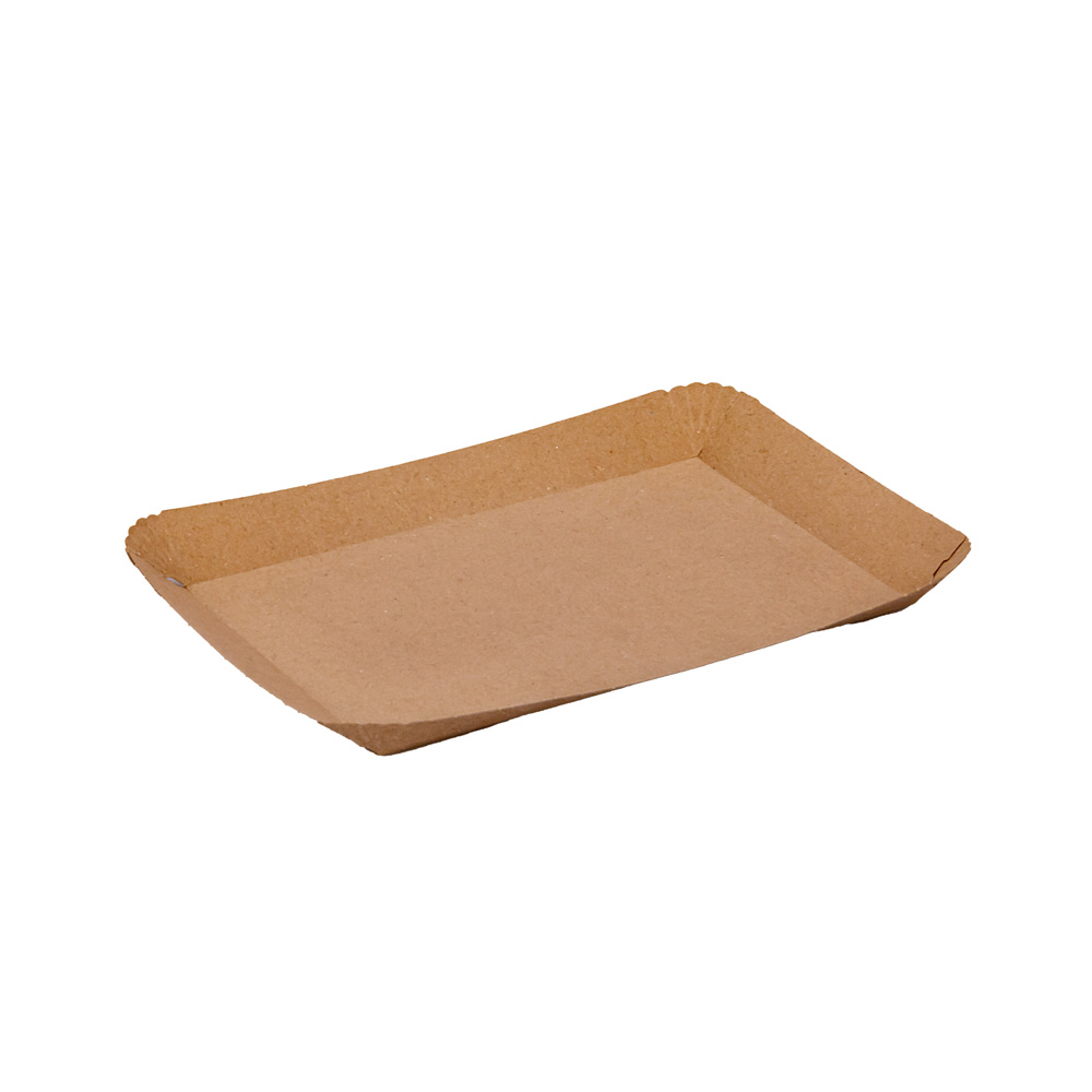 BANDEJA CARTON RECTANGULAR KRAFT Nº5 (21*27*2.2CM) BIOHZ *300UNID