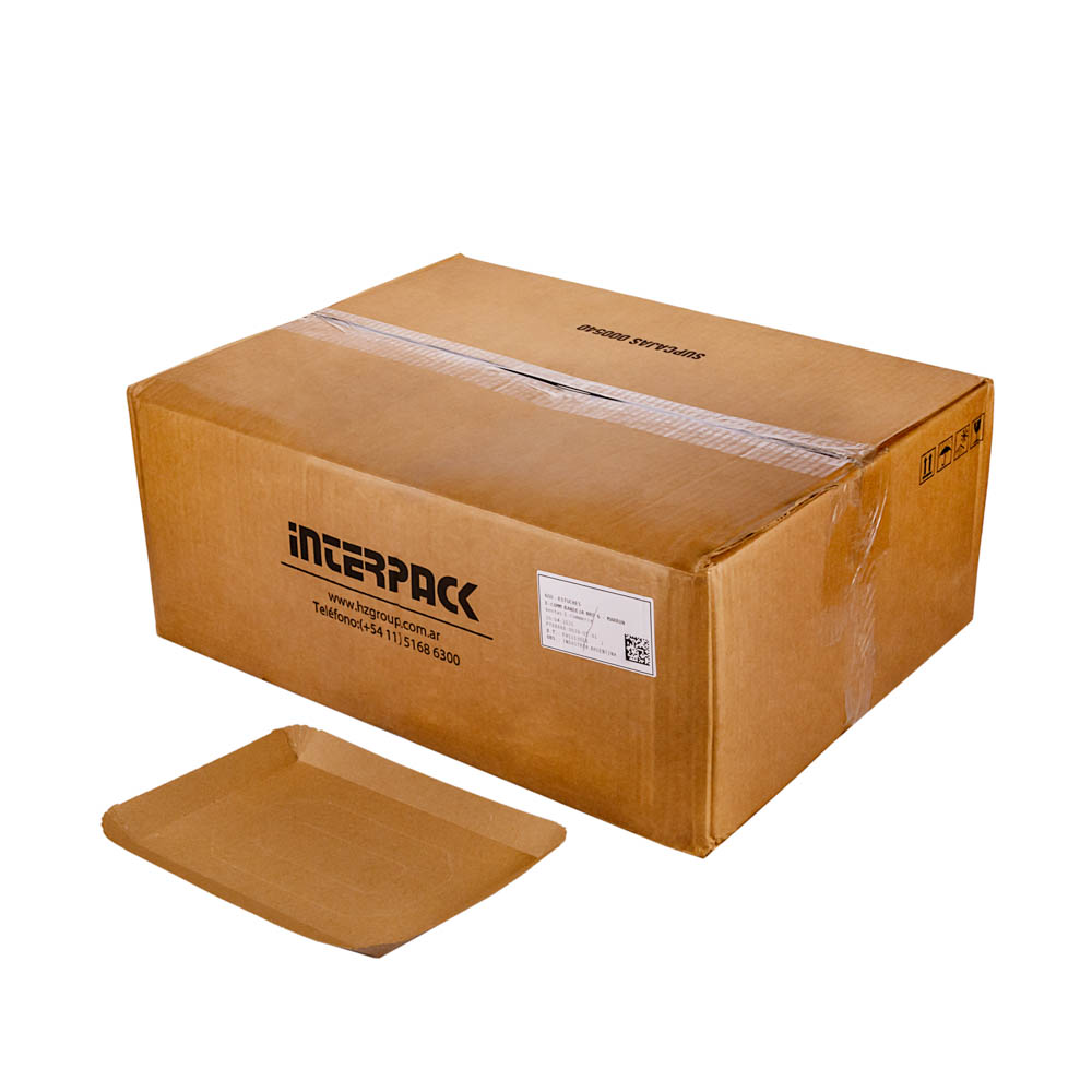 BANDEJA CARTON RECTANGULAR KRAFT Nº6 (22*29*2.2CM) BIOHZ *600UNID