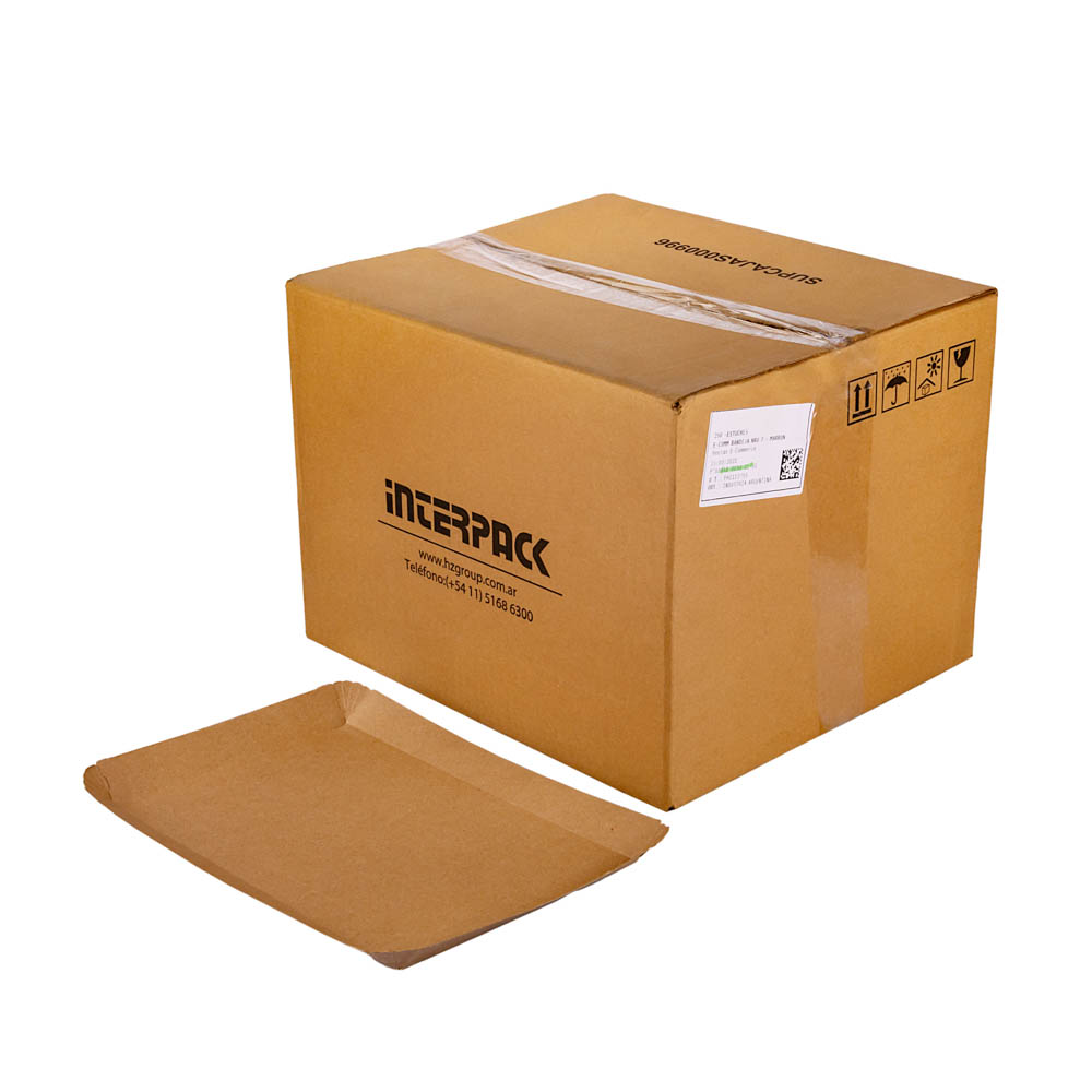 BANDEJA CARTON RECTANGULAR KRAFT Nº7 (25*33*2.2CM) BIOHZ *250UNID
