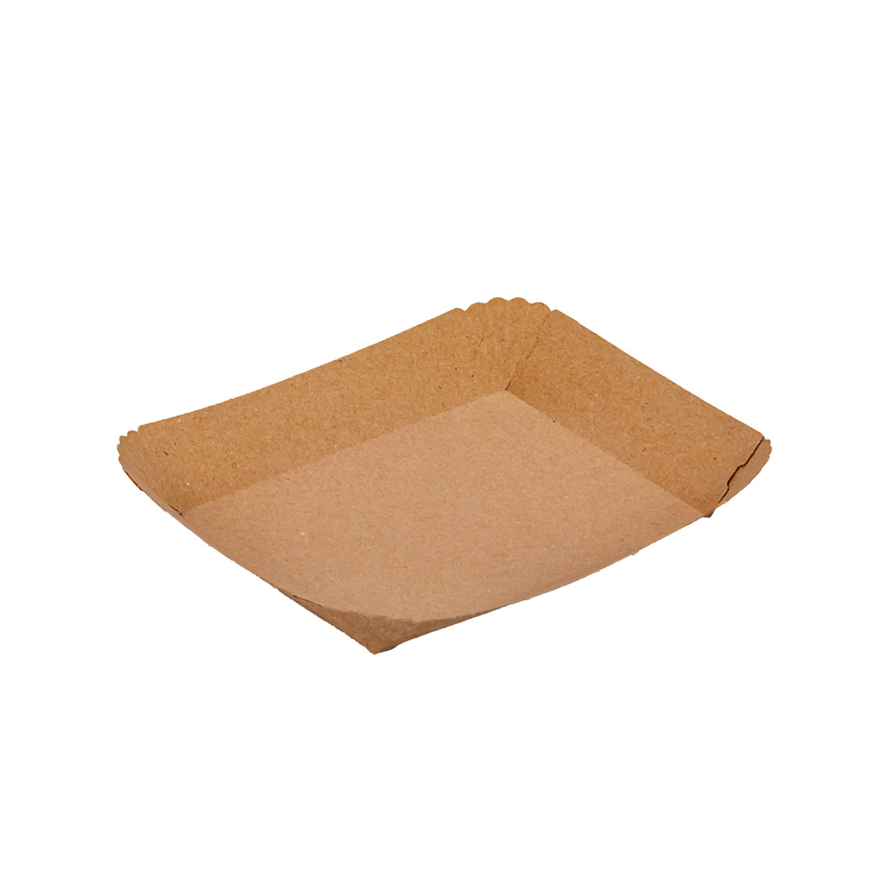 BANDEJA CARTON RECTANGULAR KRAFT Nº2 (15*17.3*2.2CM) BIOHZ *800UNID