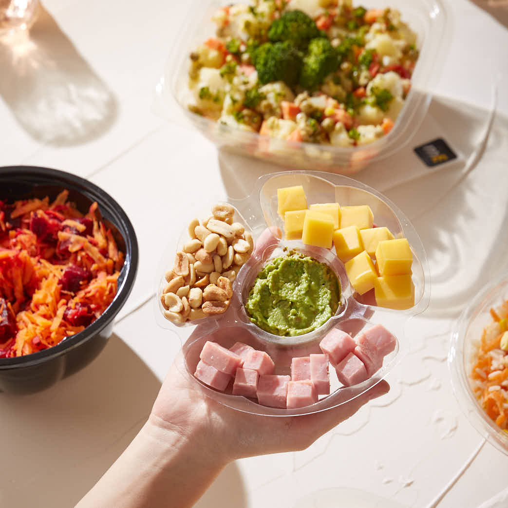 SEPARADOR ENSALADERA REDONDA BANDEX 4 DIVISIONES (448S) *110UNID