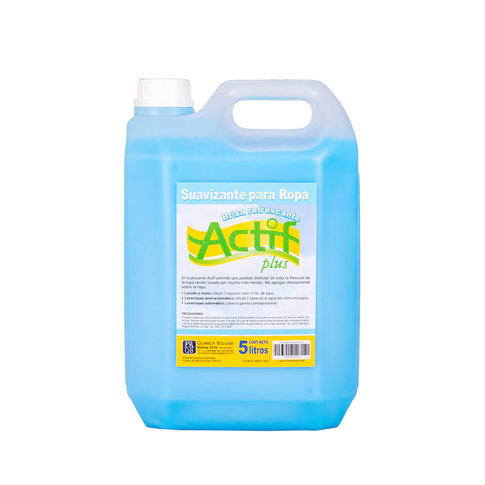 SUAVIZANTE PARA ROPA QB ACTIF (5LTS) CELESTE *UNID.