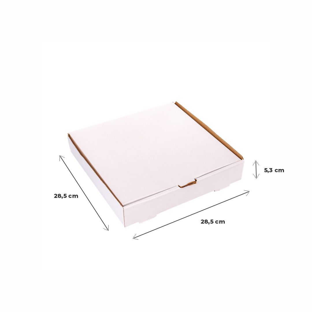 CAJA MICRO CARTON BLANCO/MARRON (28.5*28*5.3CM) (PASCUALINA) *100UNID.