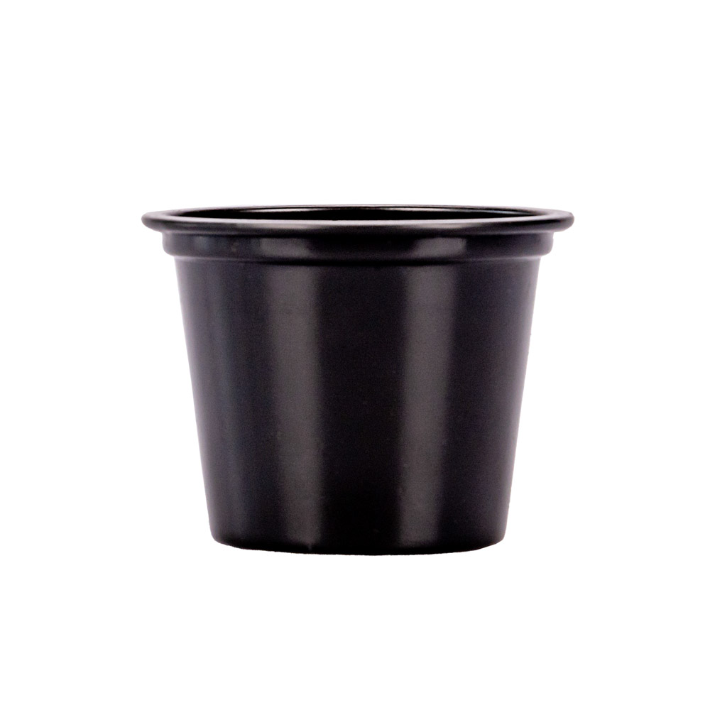POTE SOUFFLE PLASTICO NEGRO 1OZ PAQ.*100UNID