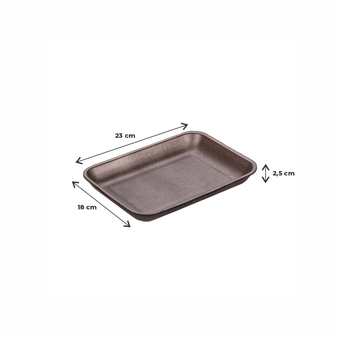 BANDEJA EXPANDIDO NEGRA BANDEX Nº619 (18*23*2.5CM) *100UNID
