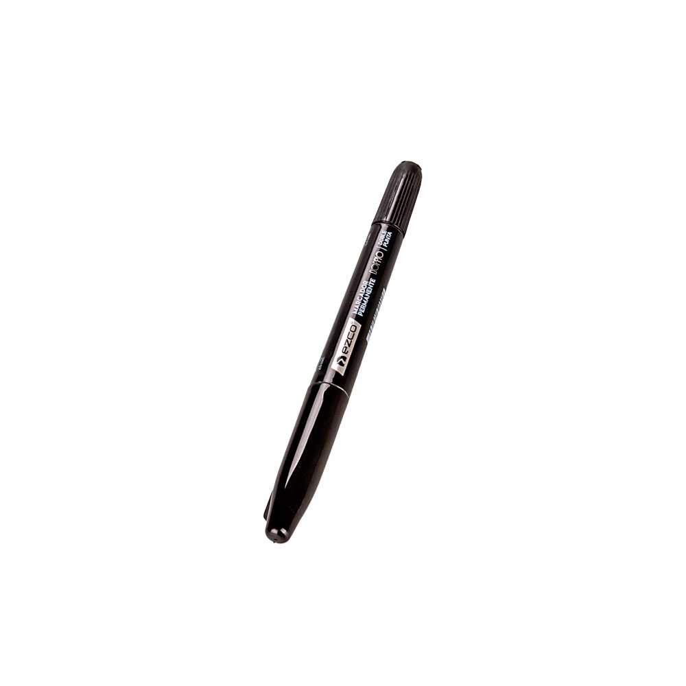 MARCADOR PUNTA DOBLE EZCO DOPPIO PERMANENTE (2 EN 1) NEGRO *UNID