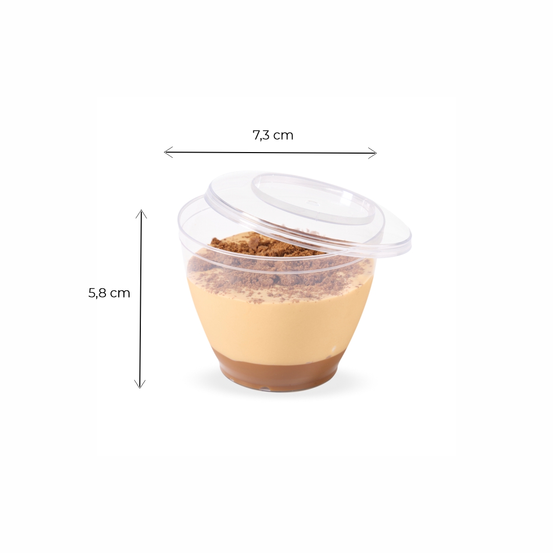 STRAWPLAST POTE RIGIDO 150CC REDONDO C/TAPA CRISTAL (ST-765) *10UNID